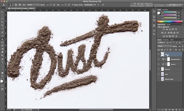 Photoshop創(chuàng)建原汁原味的塵土字體教程,PS教程,思緣教程網(wǎng)