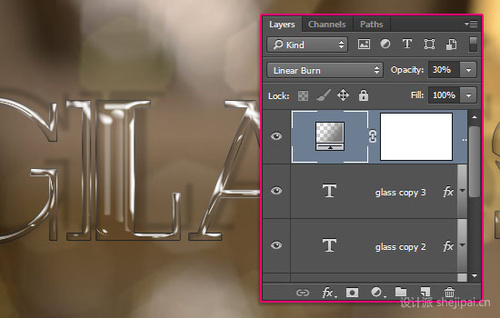 PS教程：Photoshop制作閃亮玻璃文字特效