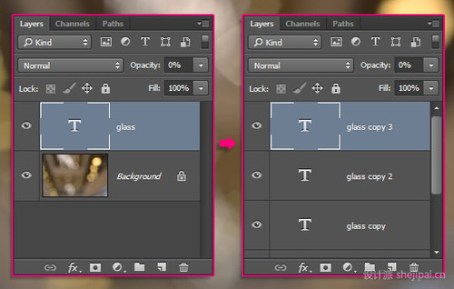 PS教程：Photoshop制作閃亮玻璃文字特效