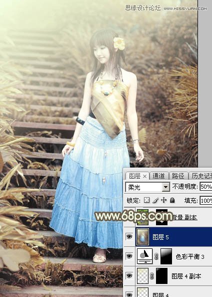 Photoshop調出可愛女孩日系逆光效果,PS教程,思緣教程網