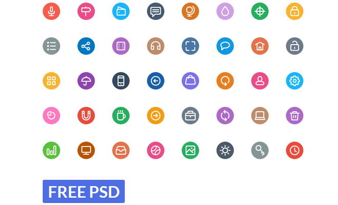 forty free flat icons iconset