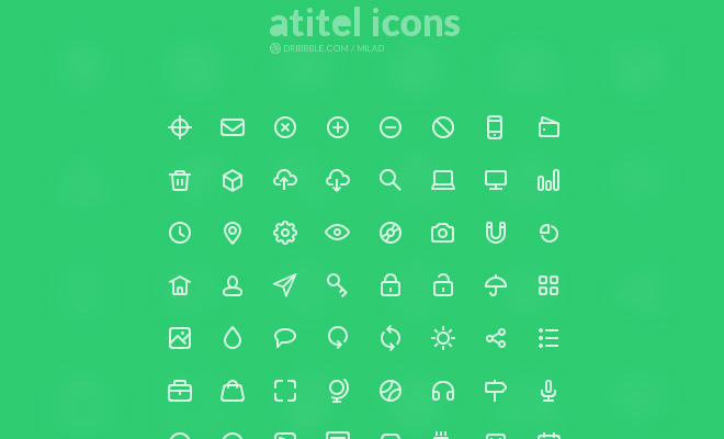 atitel icons green line simplistic