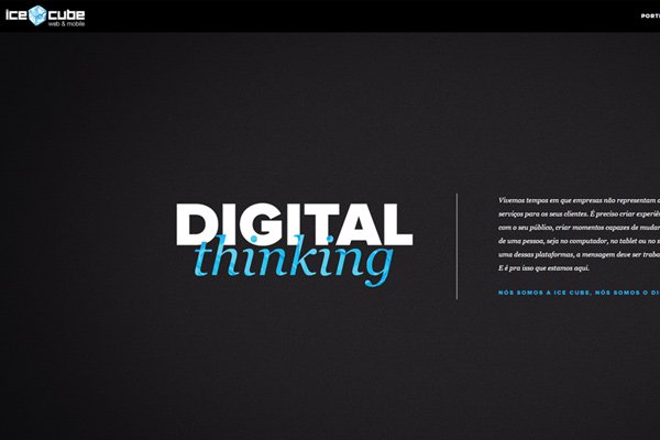 ice cube web design development dark homepage